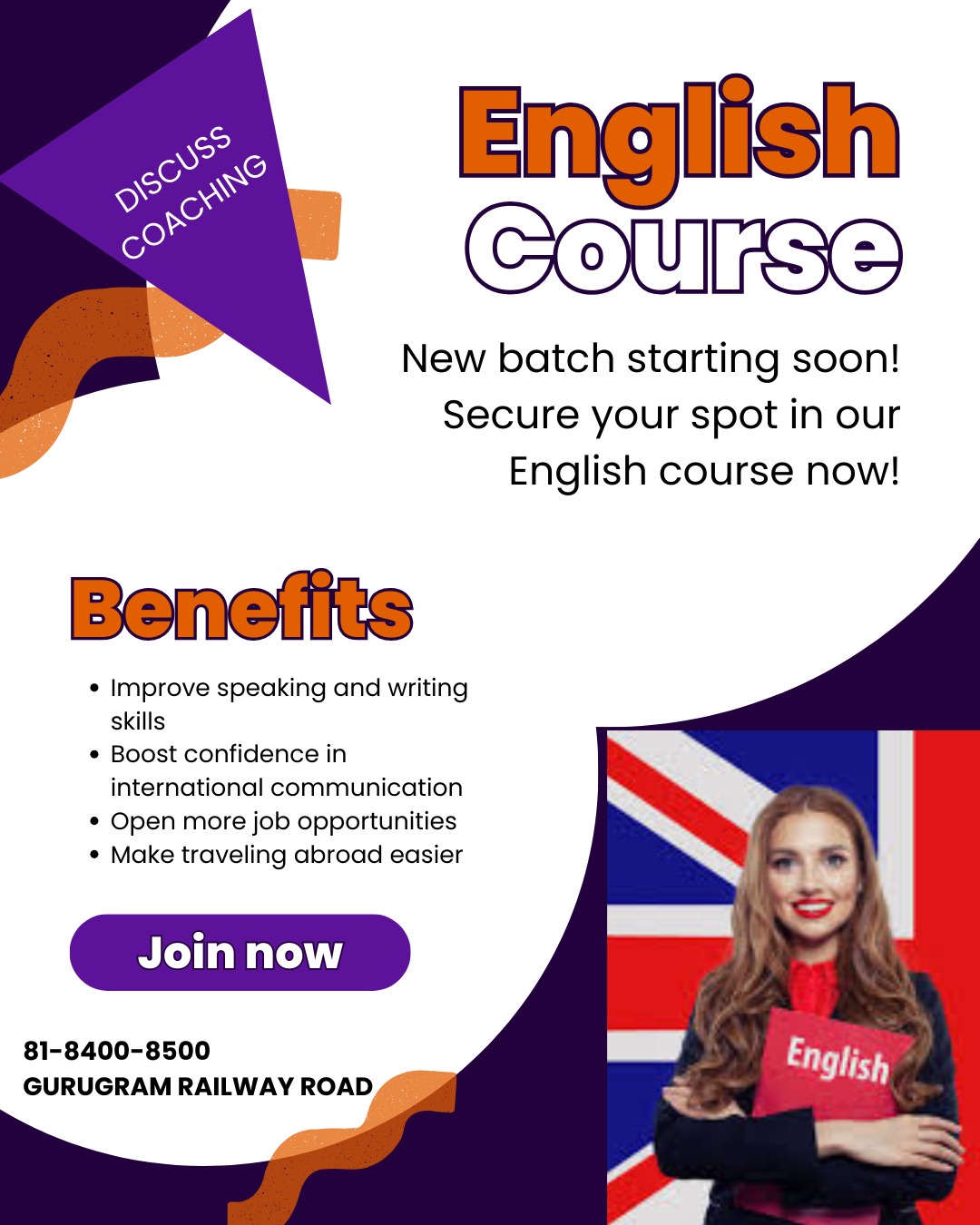Best English Speaking Classes in Gurgaon | 81-8400-8500 | Discuss Coaching